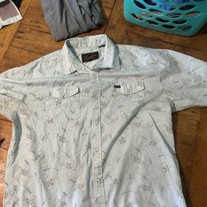 Howler Brothers large short sleeve pearl snap shirt.